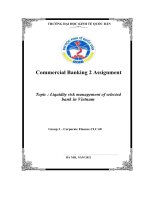 Commercial banking 2 assignment topic  liquidity risk management of selected bank in vietnam 