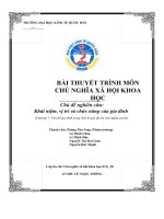 Chủ đề nghiên cứu khái niệm, vị trí và chức năng của gia đình (chương 7 vấn đề gia đình trong thời kì quá độ lên chủ nghĩa xã hội) 