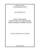 Quản lý hoạt động giáo dục pháp luật cho sinh viên trường đại học tài chính   kế toán 