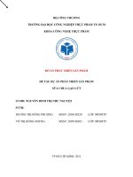 ĐỒ ÁN PHÁT TRIỂN SẢN PHẨM ĐỀ TÀI DỰ ÁN PHÁT TRIỂN SẢN PHẨM SỮA CHUA GẠO LỨT