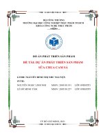 ĐỒ án PHÁT TRIỂN sản PHẨM đề tài dự án PHÁT TRIỂN sản PHẨM sữa CHUA CAM sả 