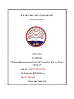 TIỂU LUẬN XÃ HỘI HỌC Thói quen tiêu dùng của người dân Việt Nam dưới tác động của đại dịch COVID-19