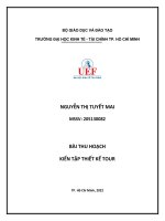 BÁO CÁO CUỐI KỲ KIẾN TẬP THIẾT KẾ TOUR NHA TRANG NINH CHỬ 4 NGÀY 3 ĐÊM