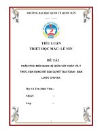 PHÂN TÍCH mối QUAN hệ GIỮA vât CHẤT và ý THỨC vận DỤNG để GIẢI QUYẾT bài TOÁN  bán lược CHO sư  