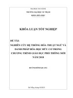 Nghiên cứu hệ thống hóa thuật ngữ và danh pháp hóa học hữu cơ trong chương trình giáo dục phổ thông mới năm 2018 