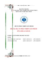 ĐỒ ÁN PHÁT TRIỂN SẢN PHẨM ĐỀ TÀI DỰ ÁN PHÁT TRIỂN SẢN PHẨM SỮA CHUA CAM SẢ