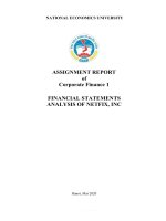 ASSIGNMENT REPORT of corporate finance 1 FINANCIAL STATEMENTS ANALYSIS OF NETFIX, INC 