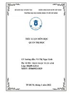 TIỂU LUẬN MÔN HỌC QUẢN TRỊ HỌC  Hãy phân tích cơ cấu tổ chức của doanh nghiệp đó, phân tích ưu và nhược điểm