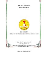 BÀI TẬP LỚN ĐỀ TÀI THỊ TRƯỜNG TÀI CHÍNH TIỀN TỆ TẠI TRUNG QUỐC