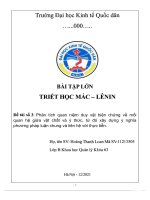 Phân tích quan niệm duy vật biện chứng về mối quan hệ giữa vật chất và ý thức, từ đó xây dựng ý nghĩa phương pháp luận chung và liên hệ với thực tiễn  
