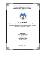 On extracurricular activities and their impacts on personal life of undergraduates a study of students from national economics university, vietnam  