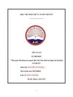 TIỂU LUẬN xã hội học thói quen tiêu dùng của người dân việt nam dưới tác động của đại dịch COVID 19 