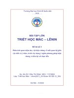Phân tích quan niệm duy vật biện chứng về mối quan hệ giữa vật chất và ý thức, từ đó xây dựng ý nghĩa phương pháp luận chung và liên hệ với thực tiễn 4 