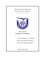 đề tài  THỰC TRẠNG ẨM THỰC ĐƯỜNG PHỐ HÀ NỘI TRONG PHÁT TRIỂN DU LỊCH