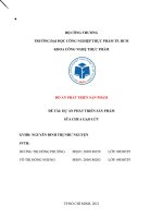 ĐỒ ÁN PHÁT TRIỂN SẢN PHẨM ĐỀ TÀI DỰ ÁN PHÁT TRIỂN SẢN PHẨM SỮA CHUA GẠO LỨT