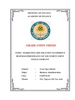 LUẬN ÁN TỐT NGHIỆP ĐỀ TÀI MARKETING MIX GIẢI PHÁP NÂNG CAO HIỆU QUẢ HOẠT ĐỘNG KINH DOANH CỦA CÔNG TY CỔ PHẦN XI MĂNG X18 BẰNG TIẾNG ANH  HỌC VIỆN TÀI CHÍNH