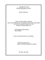 Quản lý hoạt động giáo dục bảo vệ môi trường ở các trường trung học phổ thông huyện núi thành tỉnh quảng nam trong giai đoạn hiện nay 