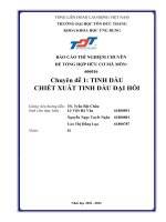 BÁO cáo THÍ NGHIỆM CHUYÊN đề TỔNG hợp hữu cơ mã môn 606016 chuyên đề 1 TINH dầu CHIẾT XUẤT TINH dầu đại hồi 