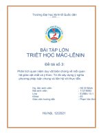 Phân tích quan niệm duy vật biện chứng về mối quan hệ giữa vật chất và ý thức  từ đó xây dựng ý nghĩa phương pháp luận chung và liên hệ với thực tiễn 