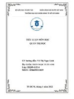 TIỂU LUẬN môn học QUẢN TRỊ học hãy phân tích cơ cấu tổ chức của doanh nghiệp đó, phân tích ưu và nhược điểm  