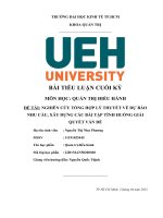 ĐỀ tài NGHIÊN cứu TỔNG hợp lý THUYẾT về dự báo NHU cầu, xây DỰNG các bài tập TÌNH HUỐNG GIẢI QUYẾT vấn đê 