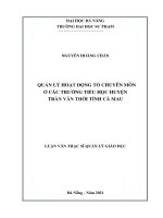 Quản lý hoạt động tổ chuyên môn ở các trường tiểu học huyện trần văn thời tỉnh cà mau 1 