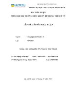 TIỂU LUẬN môn học hệ THỐNG điều KHIỂN tự ĐỘNG TRÊN ô tô 