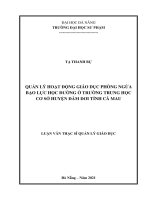 Quản lý hoạt động giáo dục phòng ngừa bạo lực học đường ở trường trung học cơ sở huyện đầm dơi tỉnh cà mau  1 
