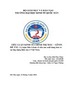 ĐỀ TÀI  Lý luận Mác-Lênin về nền sản xuất hàng hoá và sự ứng dụng hiện nay ở Việt Nam.