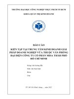 BÁO CÁO KIẾN TẬP CÔNG TY CỔ PHẦN MISA THÀNH PHỐ HỒ CHÍ MINH