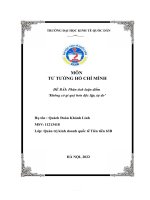 MÔN TƯ TƯỞNG HỒ CHÍ MÌNH ĐỀ BÀI Phân tích luận điểm ‘Không có gì quý hơn độc lập, tự do