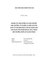(LUẬN văn THẠC sĩ) nghiên cứu ảnh hưởng của mật độ đến sinh trưởng, tỷ lệ sống và hiệu quả sản xuất của mô hình nuôi cá rô phi thâm canh ứng dụng công nghệ biofloc (BFT) trong môi trường nước lợ 