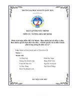 Phân tích luận điểm Hồ Chí Minh Bao nhiêu lợi ích đều vì dân. Bao nhiêu quyền hạn đều của dân... Chính quyền từ xã đến Chính phủ trung ương do dân cử ra