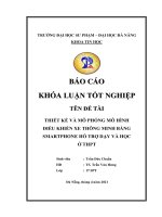 Thiết kế và mô phỏng mô hình điều khiển xe thông minh bằng smartphone hỗ trợ dạy và học ở thpt 