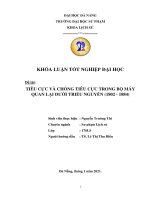 Tiêu cực và chống tiêu cực trong bộ máy quan lại dưới triều nguyễn (1802   1884) 