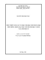 Phát triển năng lực tự học cho học sinh trung học phổ thông trong dạy học chủ đề sinh học vi sinh vật, sinh học 10 