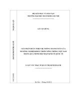 Giải Pháp Hoàn Thiện Hệ Thống Thanh Toán Của Nh Nông Nghiệp&Phát Triển Nông Thông Việt Nam Trong Quá Trình Hội Nhập Kinh Tế Quốc Tế