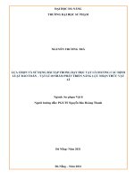 Lựa chọn và sử dụng bài tập trong dạy học vật lí chương các định luật bảo toàn – vật lí 10 nhằm phát triển năng lực nhận thức vật lí 