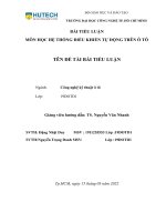 BÀI TIỂU LUẬN MÔN HỌC HỆ THỐNG ĐIỀU KHIỂN TỰ ĐỘNG TRÊN Ô TÔ Cấu tạo và nguyên lý hoạt động của hệ thống dánh lữa và bán dẫn