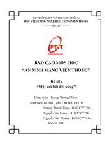 BÁO CÁO MÔN HỌC “AN NINH MẠNG VIỄN THÔNG Đề tài Mật mã bất đối xứng