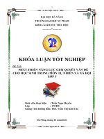 Phát triển năng lực giải quyết vấn đề cho học sinh trong môn tự nhiên và xã hội lớp 3 