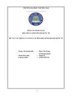ĐỀ TÀI TÁC ĐỘNG CỦA TOÀN CẦU HÓA ĐẾN KINH DOANH QUỐC TẾ