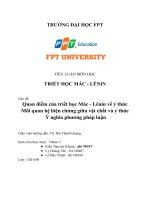 Quan điểm của triết học Mác - Lênin về ý thức Mối quan hệ biện chứng giữa vật chất và ý thức Ý nghĩa phương pháp luận