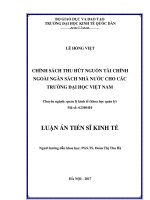 (Luận án tiến sĩ) Chính sách thu hút nguồn tài chính ngoài ngân sách nhà nước cho các trường đại học ở Việt Nam (Nghiên cứu một số trường thuộc Bộ Giáo dục và Đào tạo)