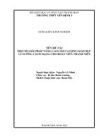 (SKKN 2022) Một số giải pháp nâng cao chất lượng giáo dục lí tưởng cách mạng cho Đoàn viên thanh niên