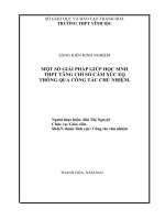 (SKKN 2022) một số giải pháp giúp học sinh THPT tăng chỉ số cảm xúc EQ thông qua công tác chủ nhiệm 