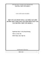 (SKKN 2022) Một số giải pháp nâng cao hiệu quả bồi dưỡng học sinh giỏi cấp tỉnh môn Ngữ văn tại trường THPT Yên Định 3