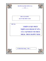 CHIẾN lược PHÁT TRIỂN sản PHẨM từ sữa của tập đoàn TH TRUE MILK  TRUE HAPPY NESS 
