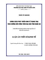 (Luận án tiến sĩ) Chính sách phát triển kinh tế trang trại theo hướng bền vững trên địa bàn tỉnh Nghệ An