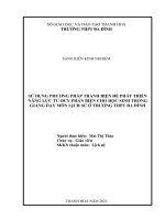 (SKKN 2022) sử dụng phương pháp tranh biện để phát triển năng lực tư duy phản biện cho học sinh trong giảng dạy môn lịch sử ở trường THPT ba đình 